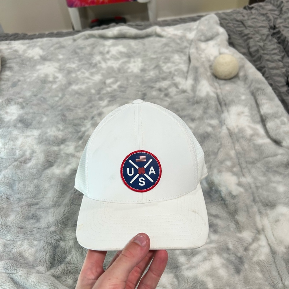 USA Emblem White Men's Baseball Cap